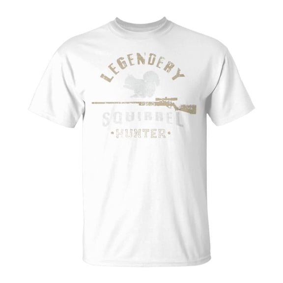Legendary Squirrel Hunter Men's Graphic T-Shirt Retro Vintage Hunting Outdoor Short Sleeve Tee Top White