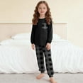 thumbnail image 4 of Cethrio Girls 2 Piece Pajama Sets, Crew Neck Soft Long Sleeve Girls' Sleepwear Loungewear Dark Gray Size 7-8, 4 of 6