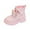 Pink, variant on Girls Combat Boots Side Zipper Cute Panda Animal Leather Ankle Booties for Toddler Little Big Kids