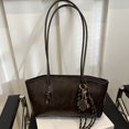thumbnail image 3 of DGMIOCS Vintage Shoulder Bags for Women Brown Purse Fall Handbag Leather Shoulder Purse with Cute Pendant Coffee, 3 of 5
