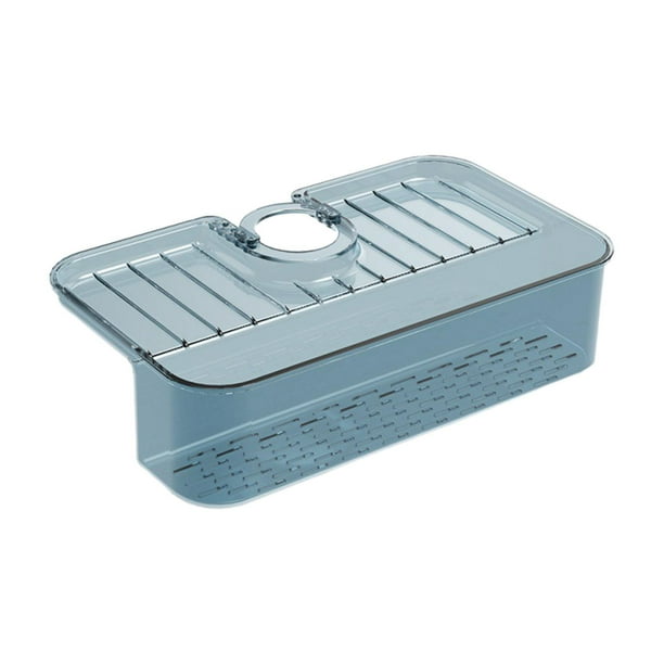 Soporte para esponja de grifo de cocina, escurridor de jabón para tubo redondo de 16-28 mm de diámetro. azul
