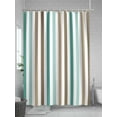 thumbnail image 5 of Shower Curtain Teal Brown Khaki Stripes Bathroom Curtains with Hooks, Waterproof Fabric Lines Striped Bath Shower Curtains Set for Bathroom Bathtubs Decor 36x72 Inch, 5 of 8