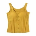 thumbnail image 1 of Timegard Camisoles pour Femmes avec Soutien-Gorge Intégré Col Rond à Boutons Sans Manches Douces Vêtements d'Intérieur Décontractés Hauts de Pyjama, 1 of 3