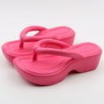 thumbnail image 3 of Slippers for Women,Platform Flip Flop With Arch Support Casual Comfortable Wedge Flip Flops Summer Beach Sandals Thong Slippers,Womens Slippers,Hot Pink,7, 3 of 8