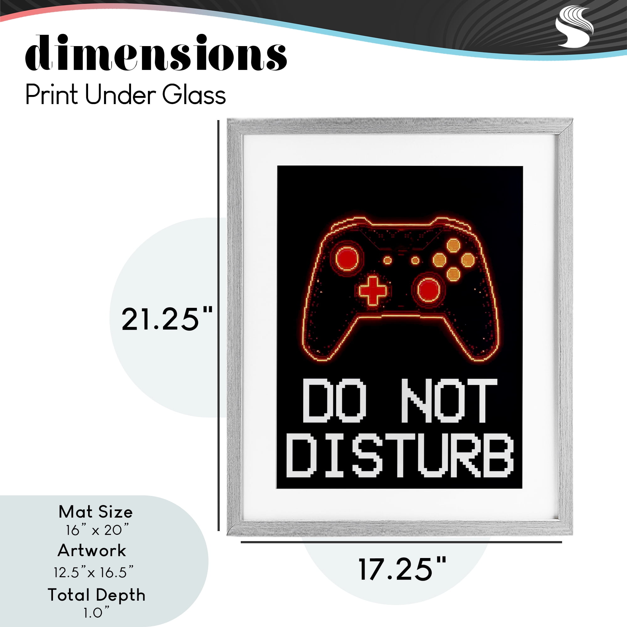 Do Not Disturb Neon Control Gray Framed Print Under Glass, design by Kim Allen