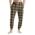 thumbnail image 2 of Homeyce Men's Pajama Bottoms Plaid Elastic Waist Pajamas with Pockets Drawstring Pjs Button Fly Comfortable Casual Lightweight Baggy Relaxed Fit Lounge Pj Bottoms,Brown XL, 2 of 7