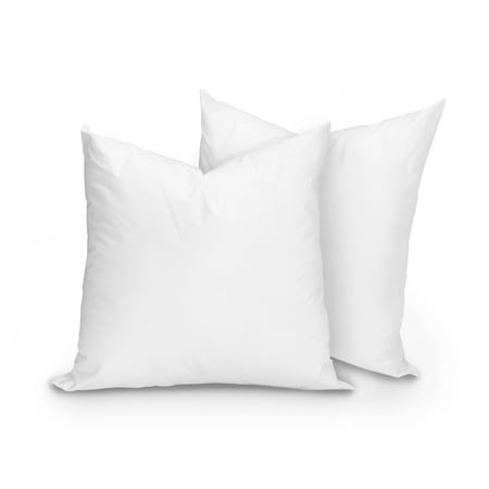Martex 2-Pack Decorative White Pillow Inserts 14x14 – Soft & Supportive