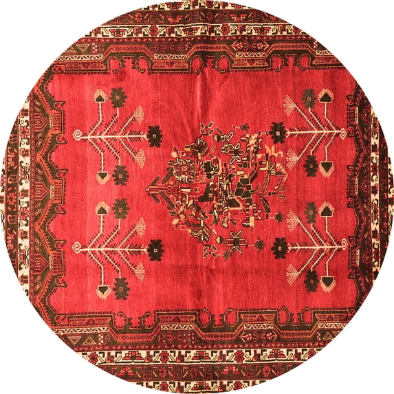Ahgly Company Indoor Round Persian Orange Traditional Area Rugs, 8' Round
