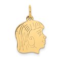 thumbnail image 1 of 14K Yellow Gold Girl Head Charm, 1 of 2