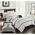 thumbnail image 1 of Chic Home CS2576-US Nova Pleated & Ruffled with Chevron Reversible Backing Comforter Set with Shams & Decorative Pillows - White - King - 4 Piece, 1 of 1