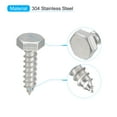 thumbnail image 3 of Tornillos de anclaje hexagonales Uxcell, 1/4" x 1" Tornillos de madera de rosca parcial de acero inoxidable 304, paquete de 30, 3 of 7