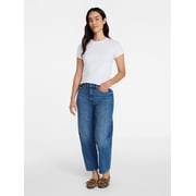 Time and Tru Womens Slim Fit Crewneck Tee with Short Sleeves, Sizes XS-L