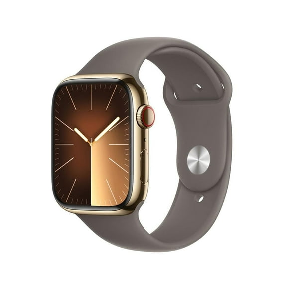Smartwatch Apple Series 9 (GPS + Cellular) Caja de acero inoxidable Dorado 45MM correa deportiva Gris talla M/L