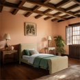 thumbnail image 2 of Meridian Furniture Lit Jumeau en Velours Camel Sloan, 2 of 9