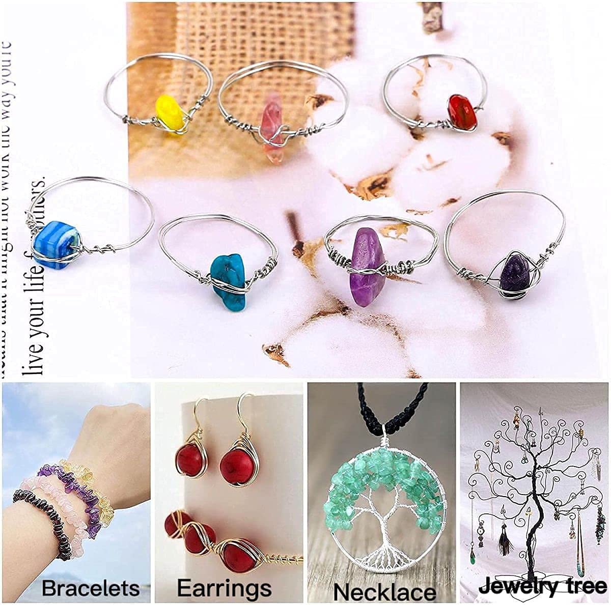 Ring Making Kit, 1400Pcs Crystal 