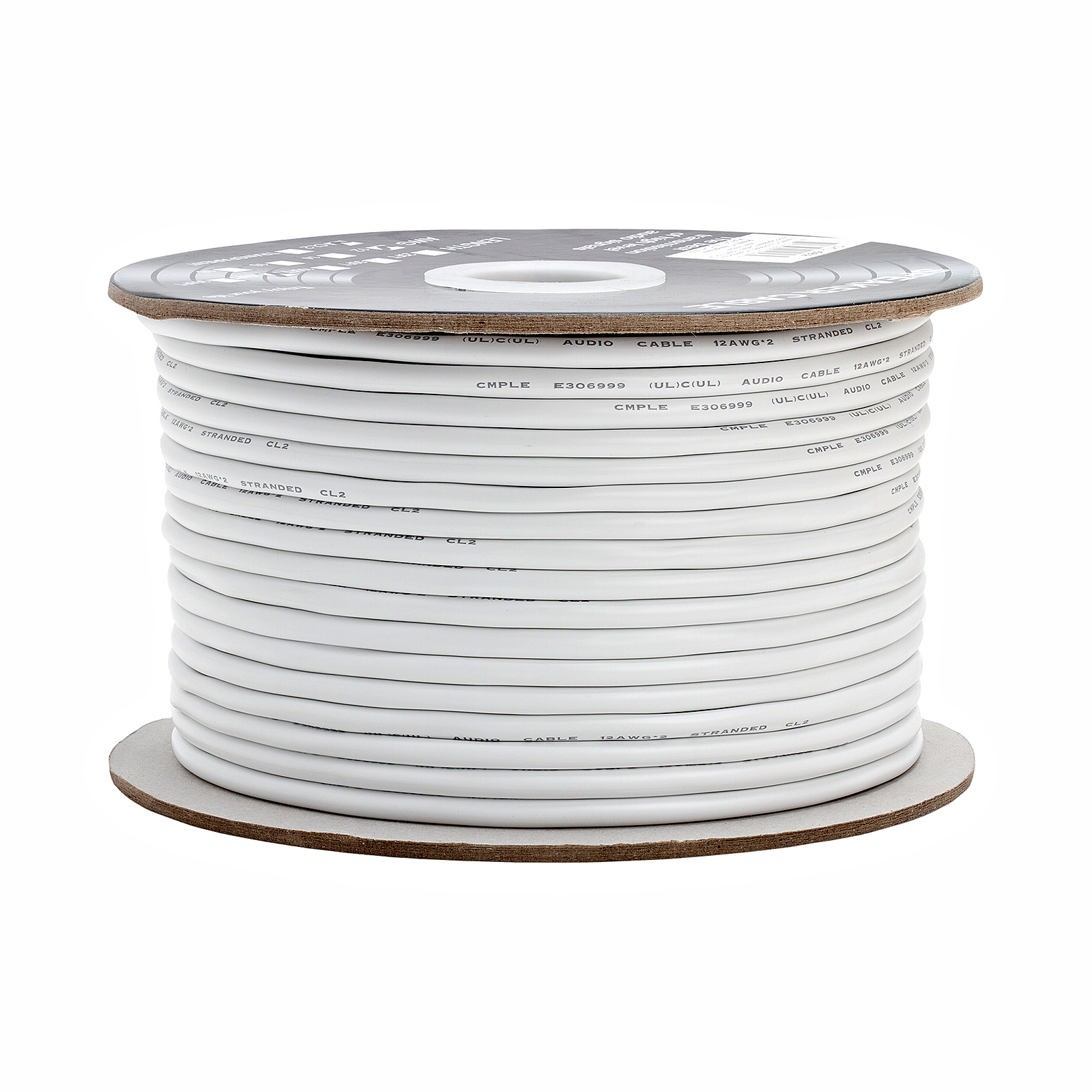 Cmple - 250FT 14AWG Speaker Wire Cable with 2 Conductor Speaker Cable (CCA) Copper Clad Aluminum CL2 Rated In-Wall Speaker Wire for Home Theater & Car Audio - 250 Feet, White - image 3 of 6