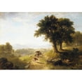 thumbnail image 2 of Asher Brown Durand 14x11 Black Ornate Wood Framed Double Matted Museum Art Print Titled: River Scene (1854), 2 of 5