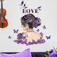 thumbnail image 2 of Adhesivos de pared con forma de mariposa morada con silueta de, 2 of 4