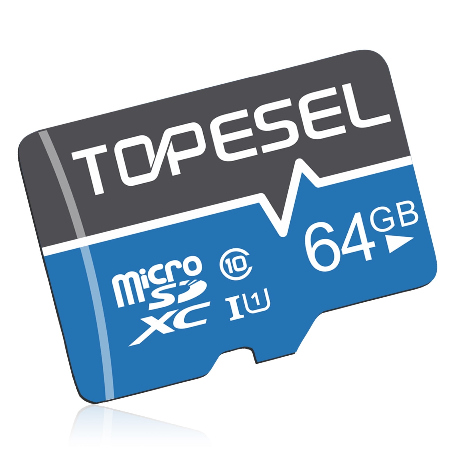 Topesel 64GB MicroSD Card with SD Adapter, Blue photo 1