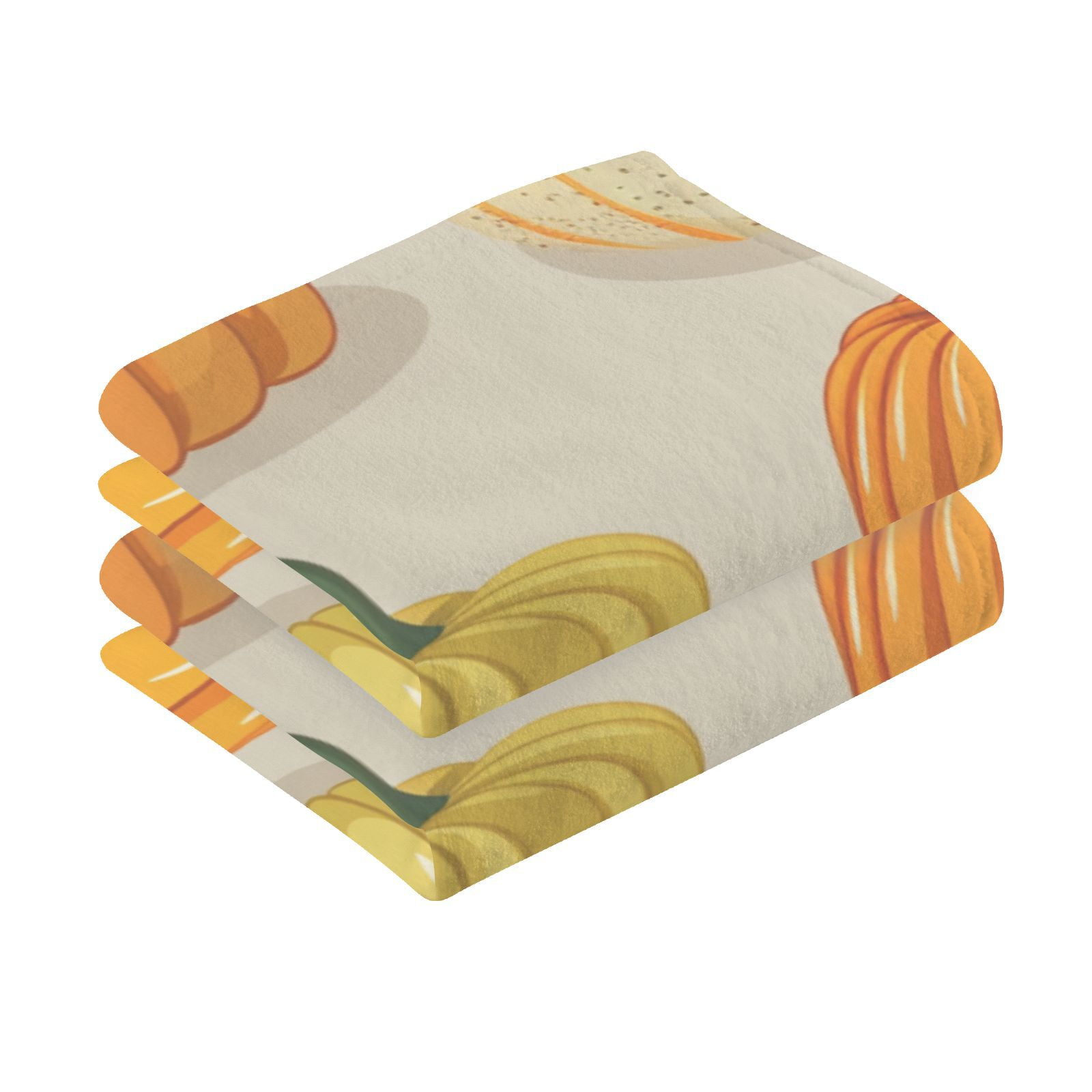 Cute Pumpkins Hand Towels Cotton Bath Towels Large Face Towels Absorbent for Bathroom 2 Packs
