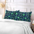 thumbnail image 5 of Neon Green Shark and Palm Trees Plush Pillow Cases Standard Size Ultra Soft Warm Pillowcases with Zipper 20"x26", 5 of 9