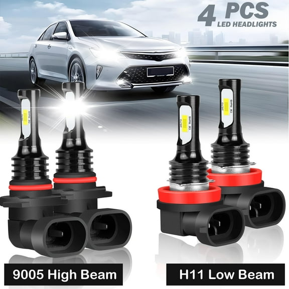 For Toyota Camry 2007-2017 6000K Combo LED Headlight High Low Beam Bulbs Kit