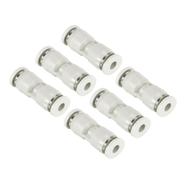 Unique Bargains Raccords à Pousser, Lot de 6 Raccords Tubes Droits, Blanc, 5/32 Pouces Od