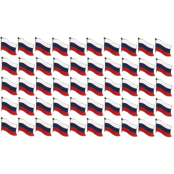 Pack of 50 Russia Flag Lapel Pins, Russian Pin Badge