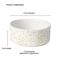 thumbnail image 3 of PetRageous 18432 Speckles Round Stoneware Dog Bowl 5-Inch Width and 2-Inch Height 2-Cups Capacity, White SF1, 3 of 3