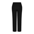 thumbnail image 4 of zbxnLI Womens Cotton Linen Pants High Waisted Wide Leg Loose Casual Pants Summer Trousers with Pockets, 4 of 6