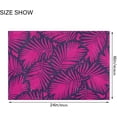 thumbnail image 3 of SKYSONIC Bath Mats Toiletry Mat Fuchsia Leaves Print, Fluffy Plush Absorbent Bath Rugs Carpet with Non Slip Bottom for Bathroom Floor Toilet Tub and Shower,23.6"x15.7"+17.3"x13.4", 3 of 7