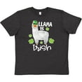 thumbnail image 3 of Inktastic St. Patrick's Day Llama Be Irish with Green Shamrocks Youth T-Shirt, 3 of 5