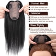 thumbnail image 6 of SEGO Clip in Hair Extensions Human Hair Toppers 100% Real Human Hair Topper Silk Base for Thinning/Loss Hair Natural Black Middle Part Hair Pieces, 6 of 9