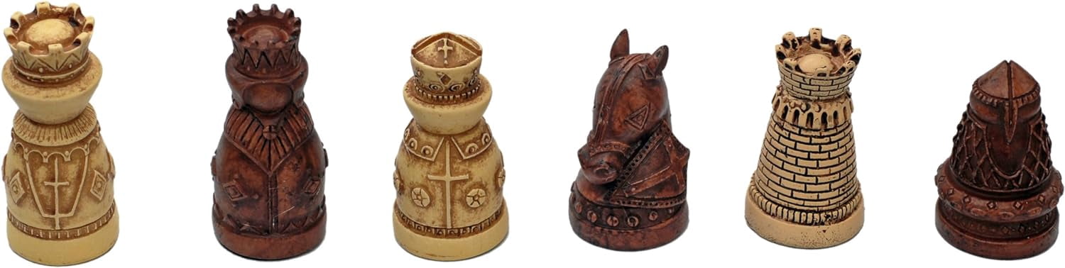 WE Games Medieval Chess & Checkers Wood Game Set - Wood - 15 in.