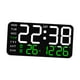 thumbnail image 2 of Reloj despertador digital con fecha y temperatura para dormitorio, sala de estar y escritorio. Negro con luz verde., 2 of 9