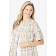 thumbnail image 2 of Woman Within Plus Size Short-Sleeve Button-Down Cotton Seersucker Shirt, 2 of 6