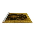 thumbnail image 2 of Ahgly Company Machine Washable Indoor Round Medallion Yellow Traditional Area Rugs, 3' Round, 2 of 4