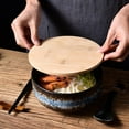 thumbnail image 3 of Cuenco de fideos ramen japonés de cerámica grande con tapa palillo vajilla, 3 of 9