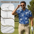 thumbnail image 5 of Aplkyhs Matching Golf Shirts for Couple Blue Daisy Quarter Zip Men's Casual Short Sleeve Cool Golf Shirts 4-Way Stretch for Golf,Tennis,Hiking,Running,Gym Breathable Fabric, 5 of 6