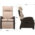 thumbnail image 4 of Adjustable Recliner, Relaxing Sofa Chair with Retractable Table Board, Outdoor Wicker Furniture Lounge with Soft Thicken Cushions, for Porch, Backyard, Pool or Garden, Beige, 4 of 7
