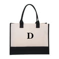 thumbnail image 1 of Canvas Bag With Adjustable Zipper Strap For Initial And Makeup Bags, Women's Birthday Gift, 1 of 1