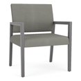 thumbnail image 1 of Pemberly Row Waiting Reception Wide Guest Chair Wood Frame in Gray, 1 of 5