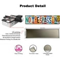 thumbnail image 3 of Vintage No Trespassing Sign License Plate Sign Tin Metal Funny No Trespassing Signs Private Property for Outside Bedroom Yard 16x4 In, 3 of 5