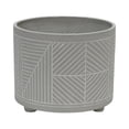 thumbnail image 2 of Planter with Round Shape and Lattice Pattern, Set of 2, Gray, 2 of 5