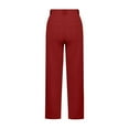 thumbnail image 3 of Stamzod Womens Capri Pants with Pockets Fashion Solid Color Summer Slim Fit Stretch Straight Capris Casual Work Cropped Pants for Women Red L, 3 of 5
