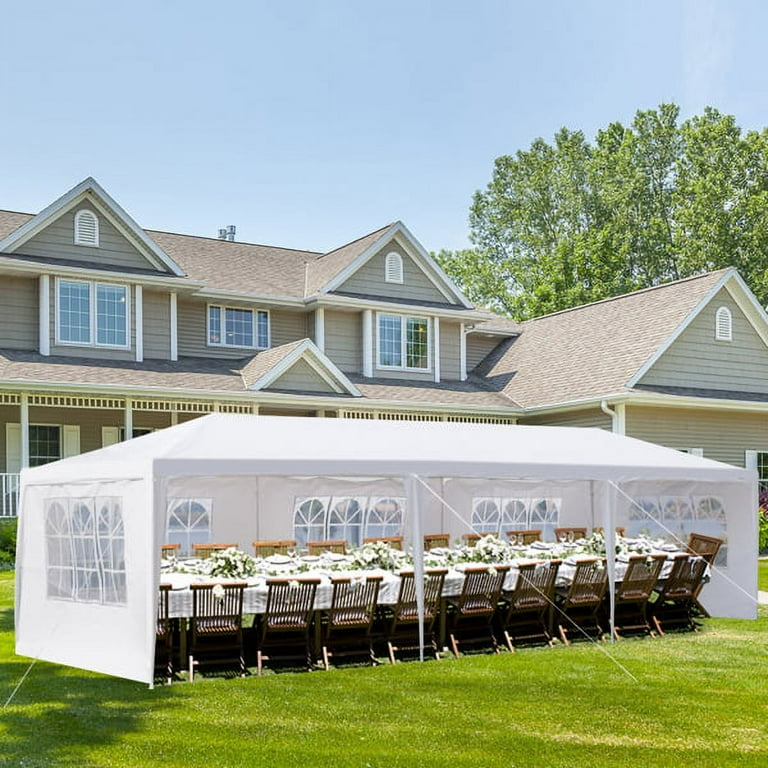 10 x30 White Outdoor Party Tent Commercial Gazebo with 5 Removable Sidewalls Carry Bag Walmart