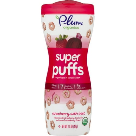 Plum Organics Super Puffs Strawberry with Beet, 1.5oz