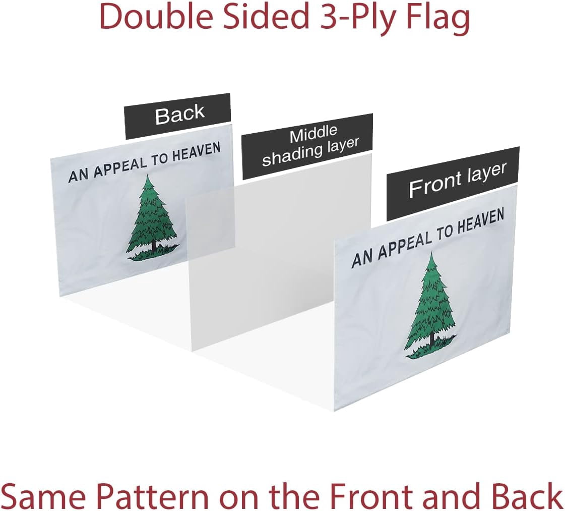 An Appeal To Heaven Flag 3x5 FT Double Side Flags for Outdoor lawn Banner,Heavy Duty Nylon Flags with Brass Grommets and Strips