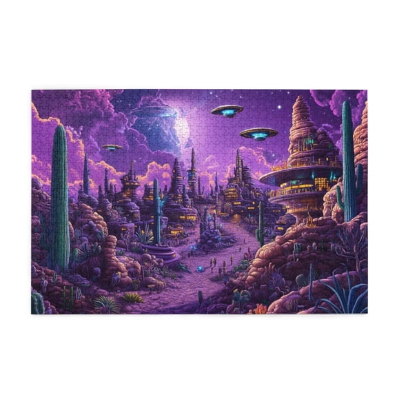 500 Piece Vibrant Desert City Jigsaw Puzzle For Adults Challenging Puzzle Game Unique Artwork Home Decor Gift For Puzzle Lovers Fun For Adults