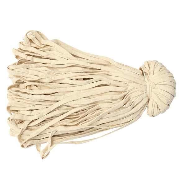 TEHAUX Braided Cotton Rope Beige Tough Material for Shoelaces and Straps